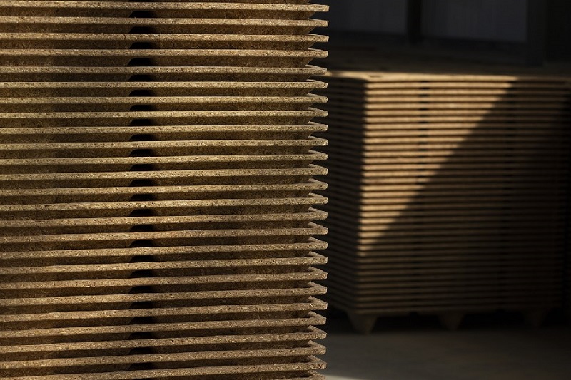 پالت های انبار شده روی هم برای افزایش طول عمر پالت پرسی چوبی